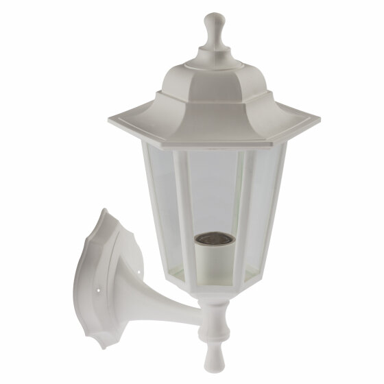 Садово-парковый светильник ЭРА НБУ 06-60-001 белый 6 гранный настенный IP44 Е27 max60Вт Б0048116