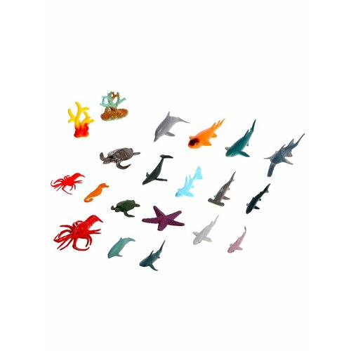Набор морских животных Подводный мир, 18 фигурок набор морских животных подводный мир 18 фигурок декор
