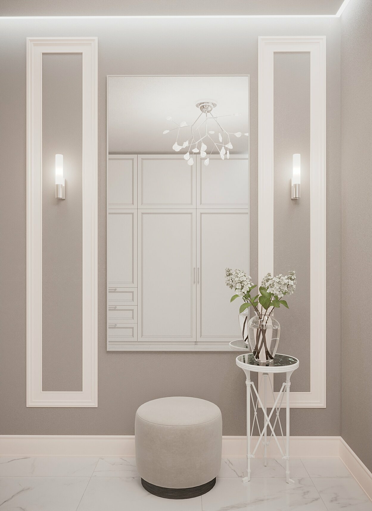 Зеркало настенное в алюминиевой раме Market-house , 170х90 см. Серебро