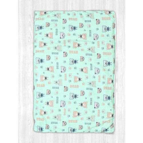 Подушка для малыша, бязь 40*60*2 см ПД46 мишки/ментол.