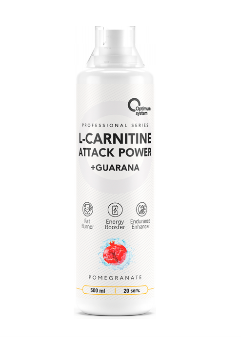 Карнитин с гуараной Optimum System L-Carnitine Attack Power 500 мл, Гранат