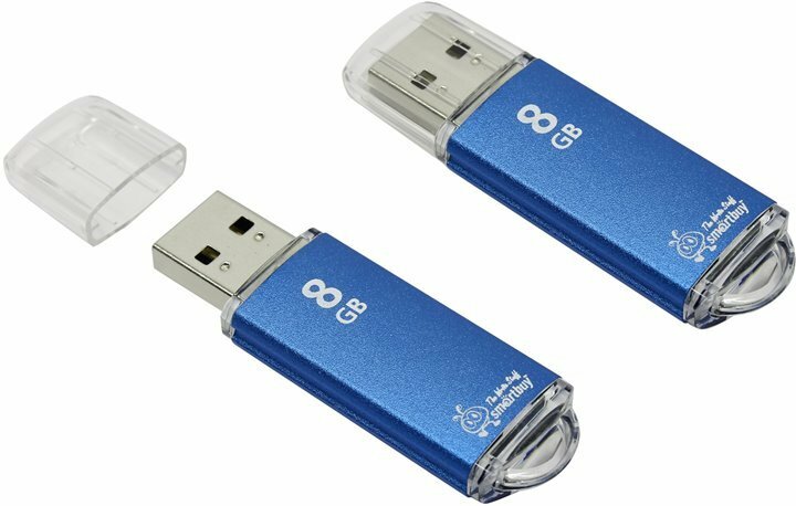 USB Flash накопитель SmartBuy 8Gb SmartBuy V-Cut Blue ( ) (SB8GBVC-B)