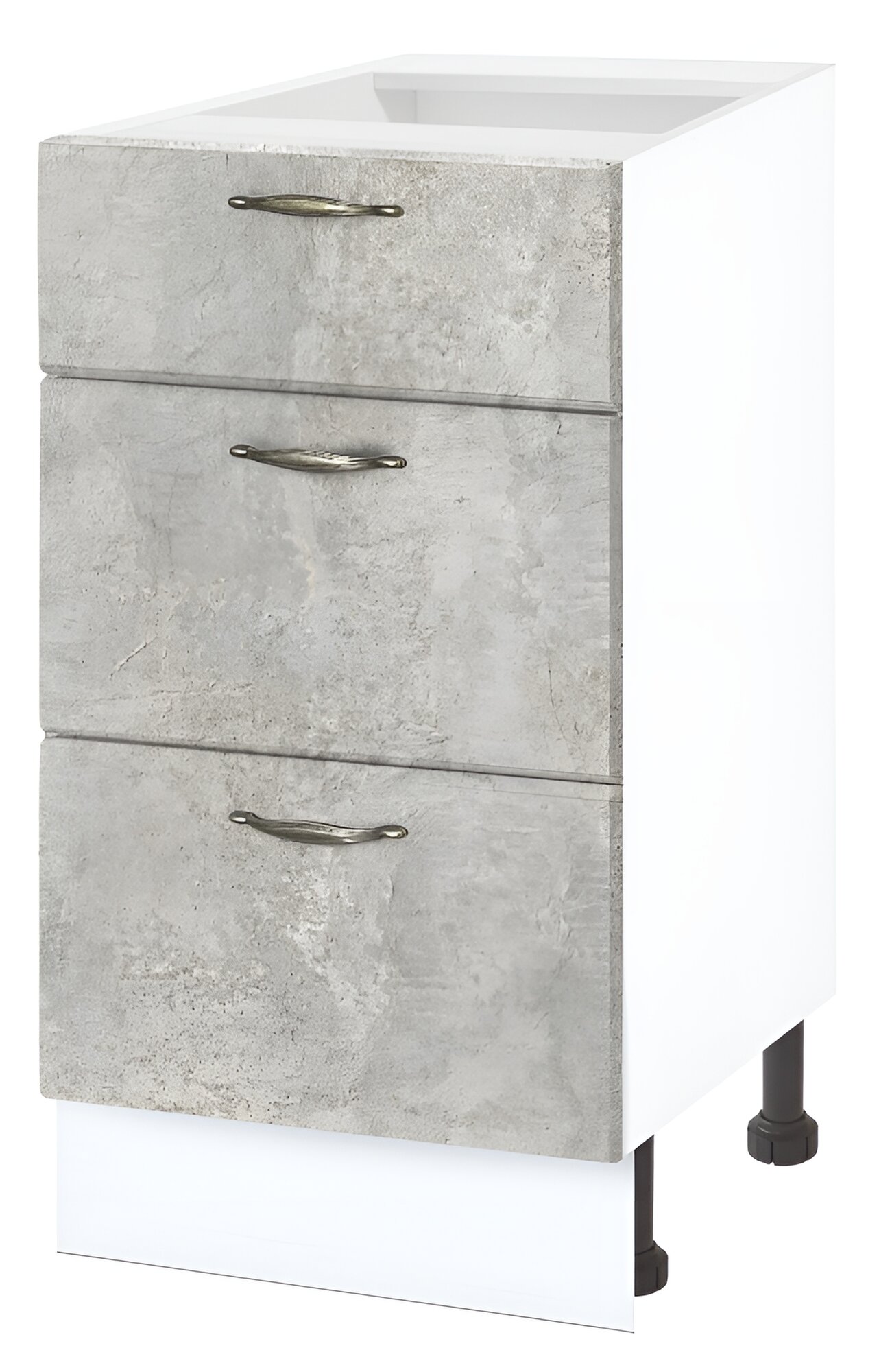 Шкаф кухонный напольный с ящиками без столешницы, Полюс 40 см, ЛДСП серый