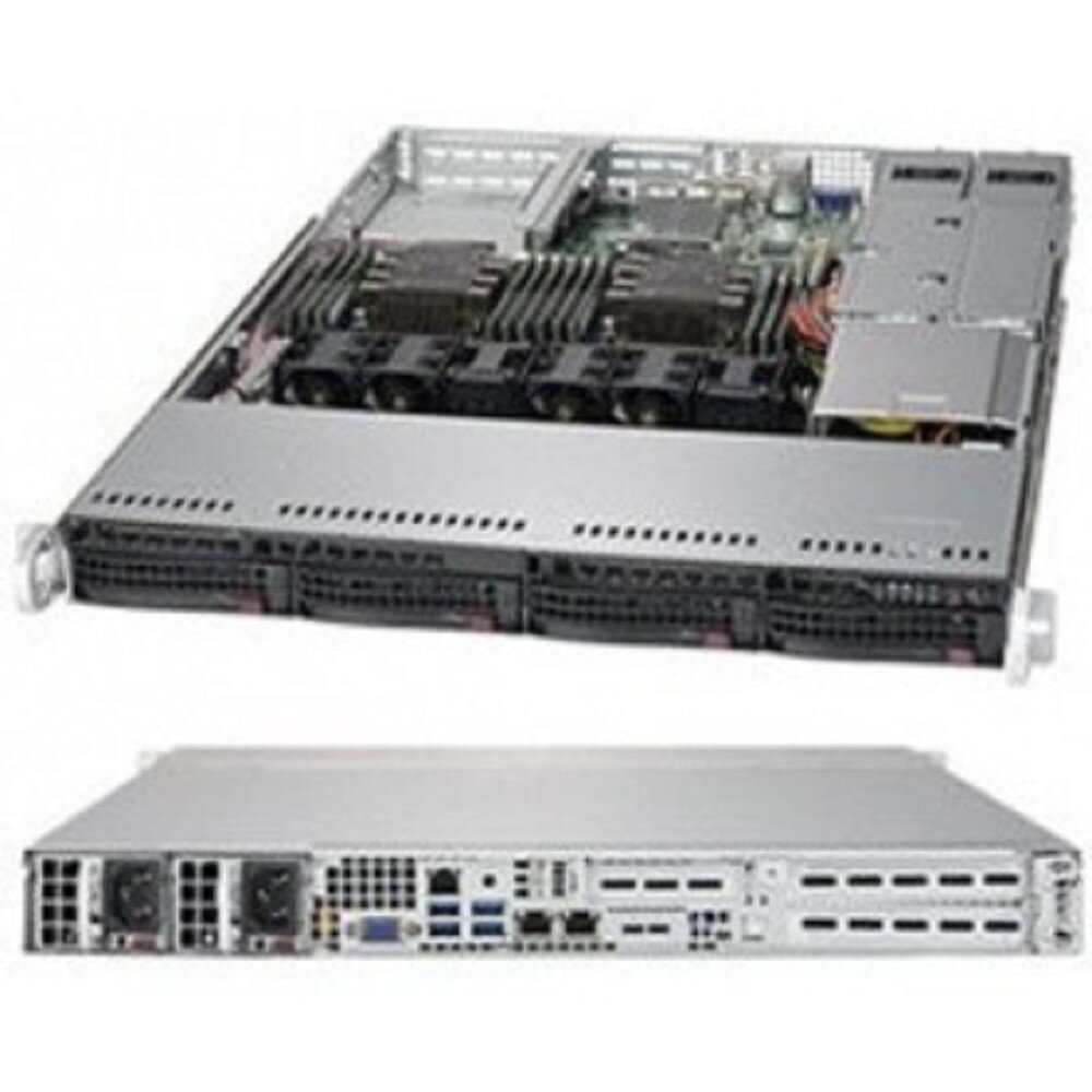 Supermicro Сервер Supermicro SYS-6019P-WTR 1U, 2xLGA3647 (up to 165W), 12xDDR4, 4x3.5, 2x1GbE, 3xPCIE, 2x750W