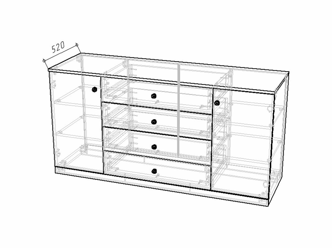 Детская стенка Скарабей-7 Пантано 250x52x210 зеленый со шкафом с комодом