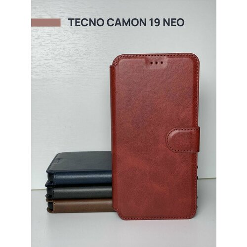 Чехол книжка для Tecno Camon 19 Neo / Чехол на Техно Камон 19 Нео c магнитной застежкой, c хлястиком и отделением под карты, красный чехол книжка для tecno pova 5 4g чехол техно пова 5 4g c магнитной застежкой c хлястиком и отделением под карты черный