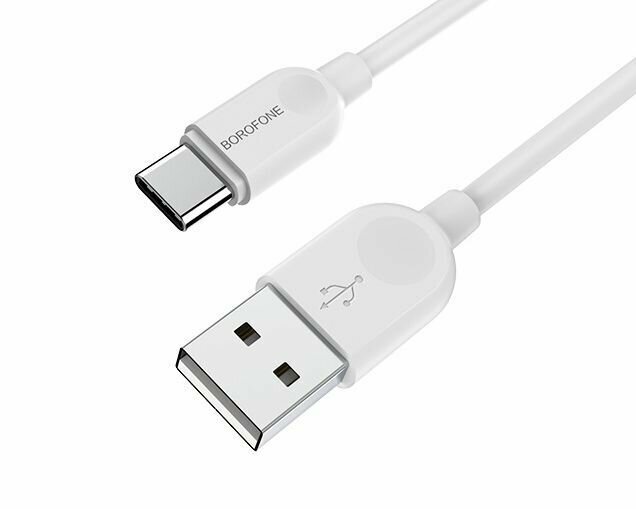 Кабель Type-C (BOROFONE (6957531089995) BX14 USB-Type-C 3A 1.0m - белый)