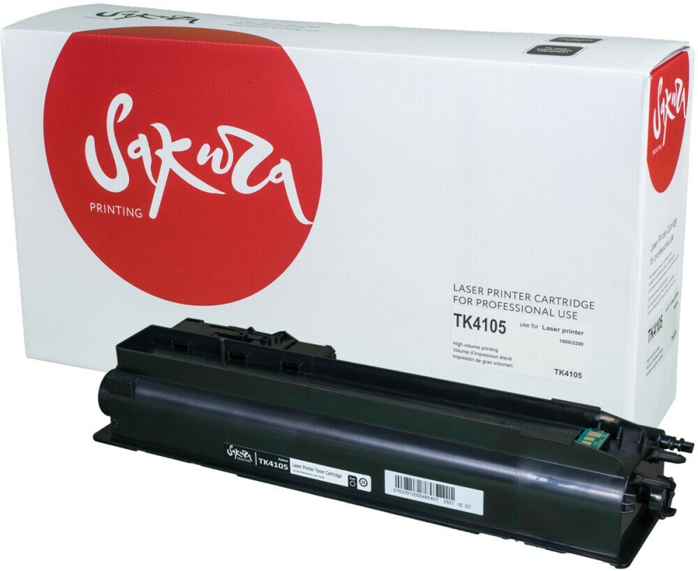 Картридж Sakura Printing SAKURA TK4105 для Kyocera Mita TASKalfa 1800/1801/2200/2201, черный, 15 000 к.