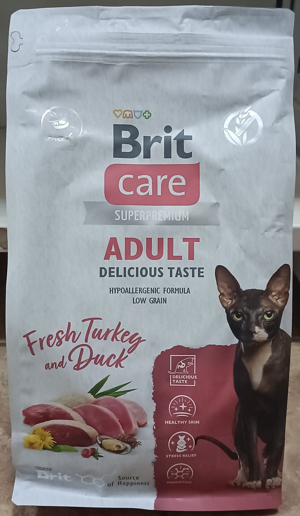 Сухой корм BRIT CARE ADULT Delicious Taste Hypoallergenic Low Grain индейка с уткой 1,5кг