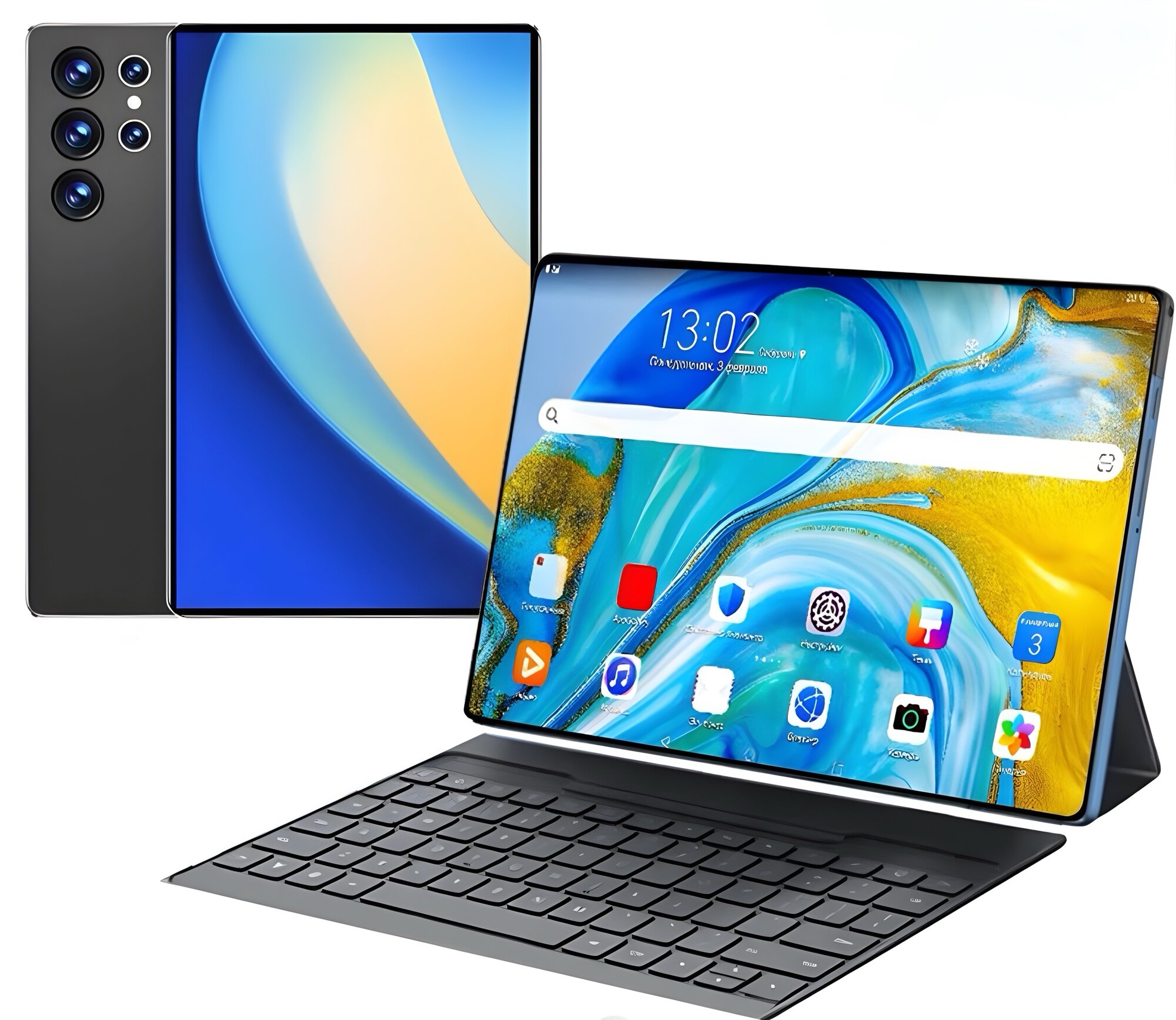 Мощный планшет с клавиатурой, чехлом 8/512GB, 10.1" Android 12 — фото 1