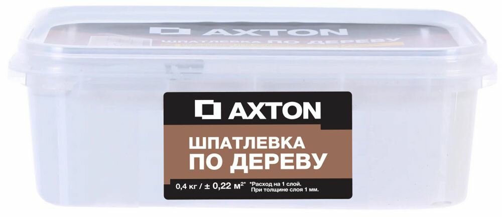 Акстон шпаклёвка для дерева белая (0,4кг) / AXTON шпатлёвка по дереву для наружных и внутренних работ белая (0,4кг)