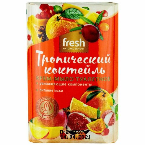 Крем-мыло туалетное Эфко Косметик Fresh Тропический коктейль 90 г эфко косметик жидкое крем мыло магия цветов 500г магнолия 2 шт