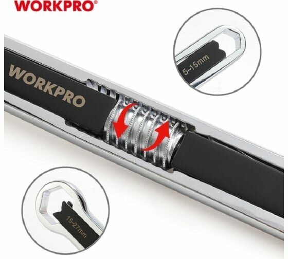 Изображение Универсальный разводной ключ WORKPRO 5-11 мм WP272016