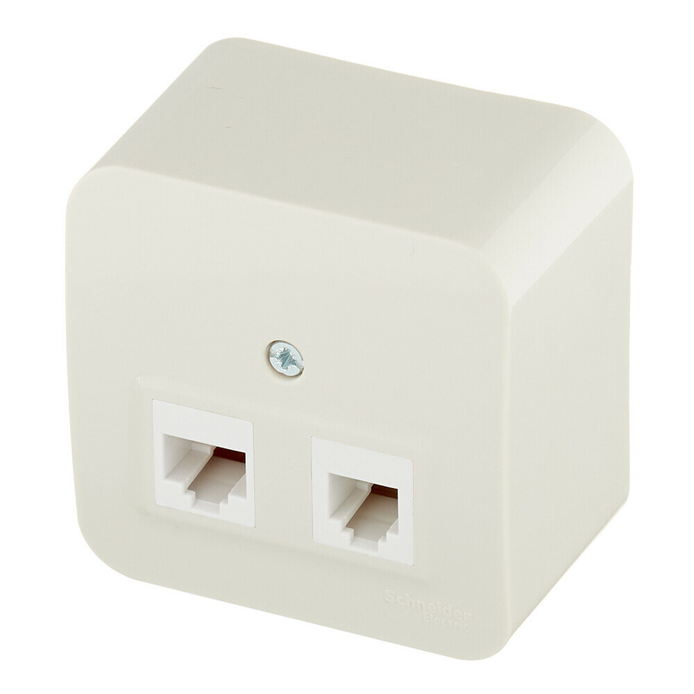Blanca BLNIA045457 Розетка двойная компьютерная (2xRJ45, в сборе, открытая установка, бежевая) Упаковка (12 шт.) Schneider Electric - фото №5