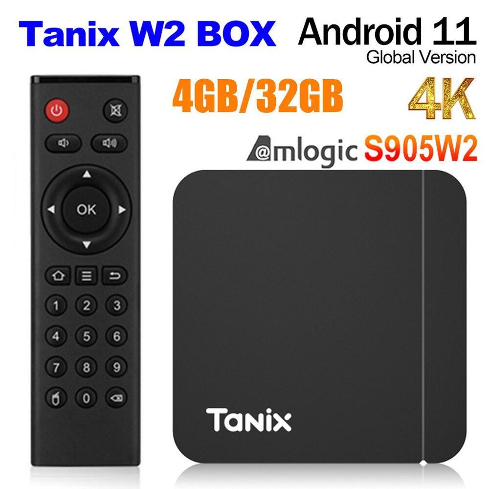 TANIX W2 4+32 GB телевизионная приставка S905W2 смарт HD 4K Андроид 11.0