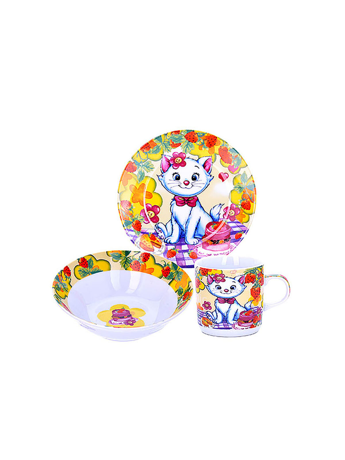 фото Набор детской посуды Loraine, фарфоровый, 3 предмета