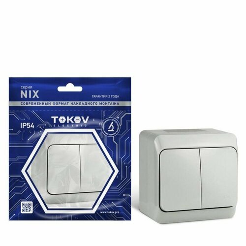 Выключатель 2-кл ОП Nix 10А IP54 250В сер TOKOV ELECTRIC TKE-NX-V2-C06-IP54 868₽