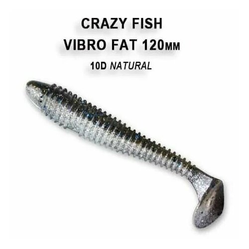 Силиконовые приманки Crazy Fish Vibro fat 4.7 39-120-10d-6, 5 шт. Приманка для рыбалки, 120 мм. крючки офсетные crazy fish wide range offset hook 4 0 5 шт