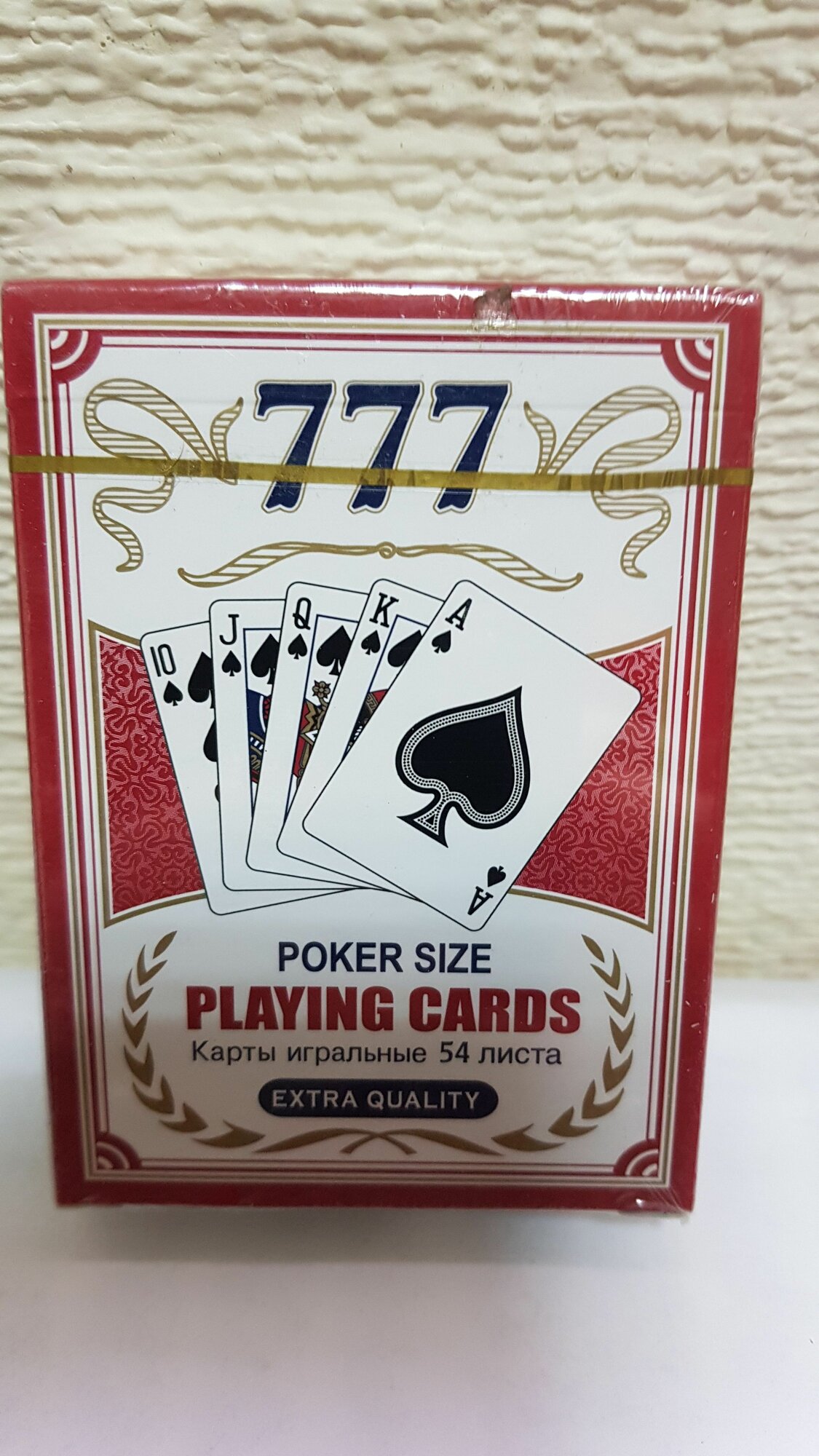 Карты игральные "Poker 777" с пластиковым покрытием, 54 шт, красные