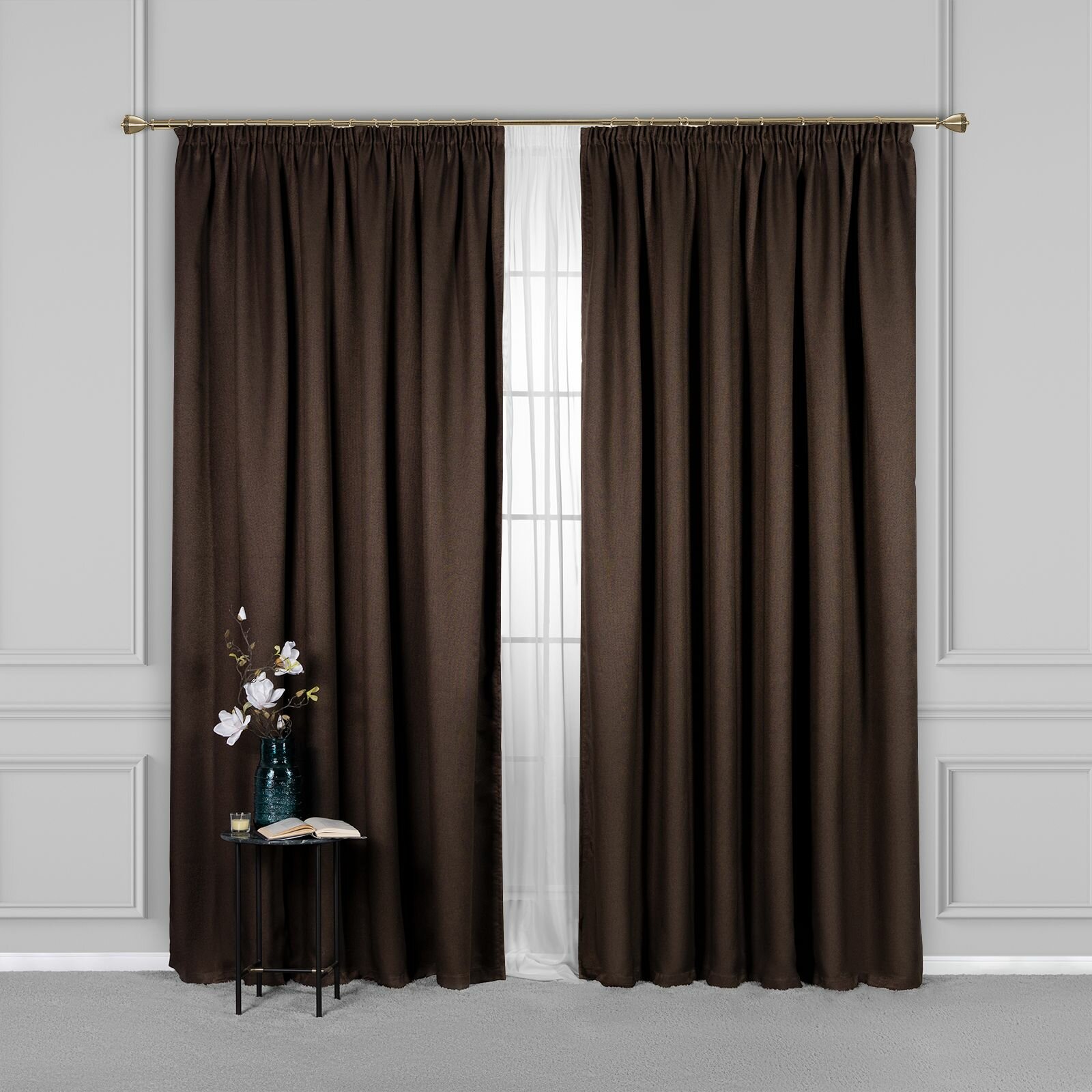 фото Daily by T Комплект штор на ленте "лорена", цвет синий 220х270, 2 шторы