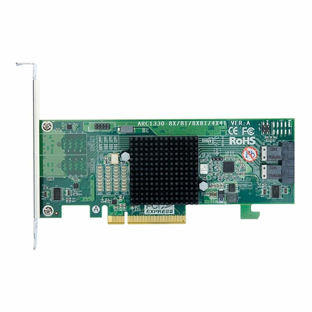 RAID-контроллер Areca ARC-1330-8i PCIe 3.0 x8 Low Profile, SAS/SATA 12G, HBA, 8port (2*int SFF8643), (аналог LSI00344 9300-8I), RTL {10}