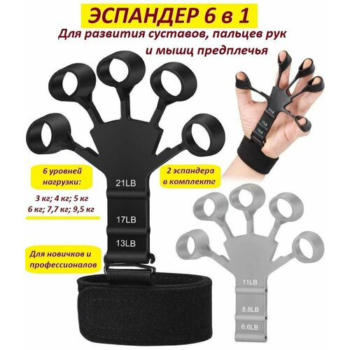 эспандер кистевой для фитнеса для бокса тренажер для пальцев рук резиновое кольцо нагрузка 13 6 кг Эспандер кистевой для фитнеса рук, резиновый для пальцев, черный с регулятором нагрузки 6,8 и 9,5 кг