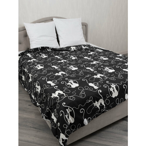 Пододеяльник с кошками 150х220 на молнии хлопок 100%