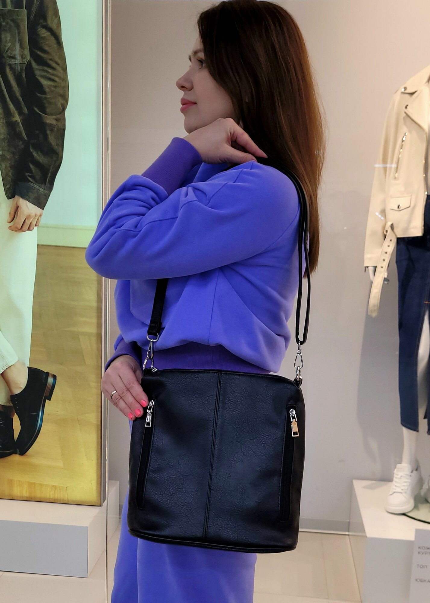 Сумка тоут КожаноFF, фактура гладкая, черный — фото 1