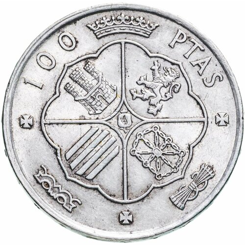 Испания 100 песет (pesetas) 1966, 66 внутри звезды монета испания 50 сентимо 1966