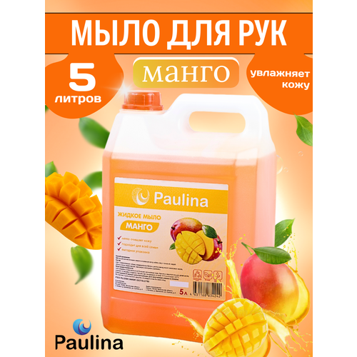 Жидкое мыло для рук и тела Paulina, манго, 5 л плетеный стол paulina 5637 7 brafab