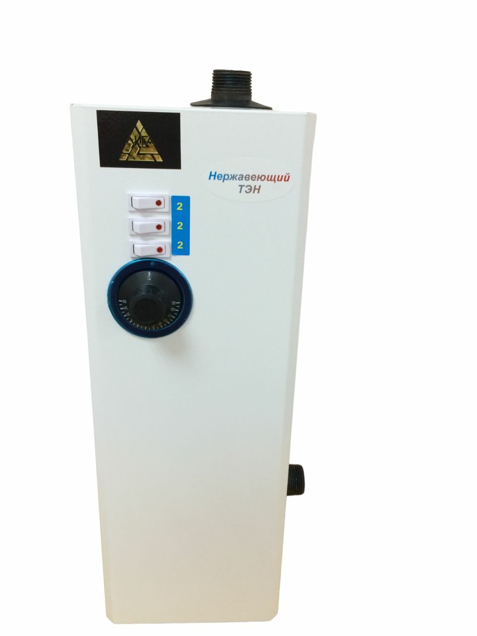 фото Электрический котел 6 квт нерж тэн 380В патрубки вверх вправо