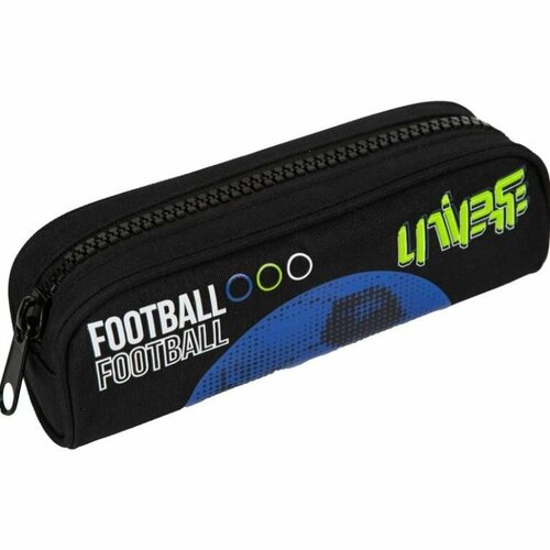 Пенал deVENTE. Football Universe 220x75мм овальный для 60 пр. с крупной тракторной молнией