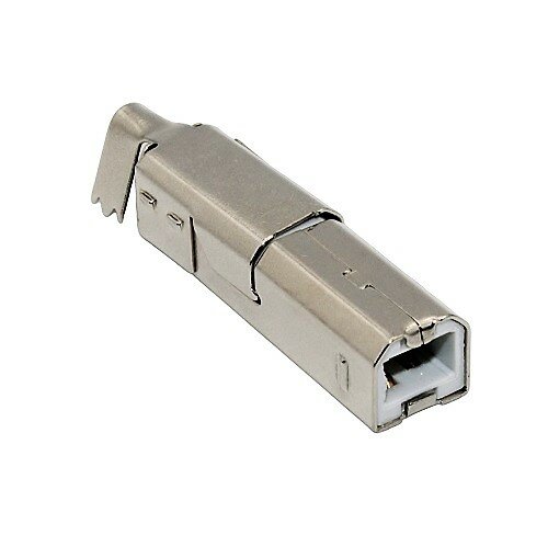 Разъем USB тип B прямая вилка на кабель 5 шт. 4 конт под пайку USBB-SP
