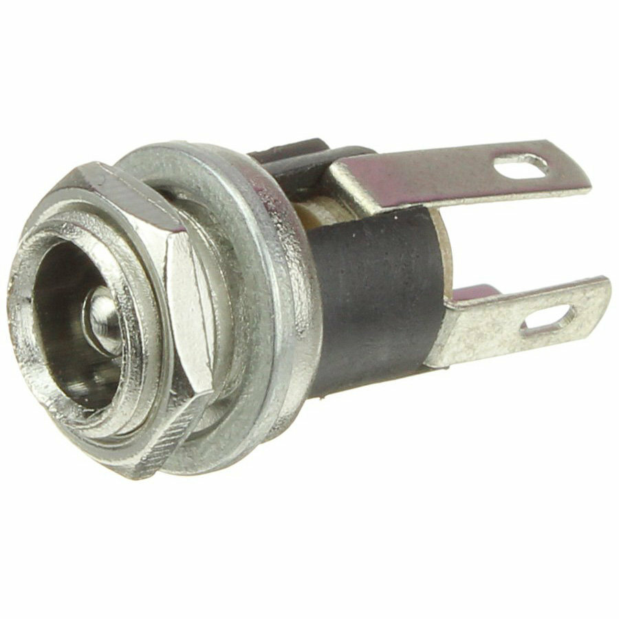 фото Разъем Гнездо питания 5.5*2.1 в корпус металл/пластик с гайкой