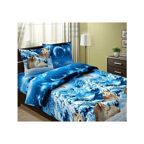 Постельное белье Евро Люксония бязь Волки 2977₽