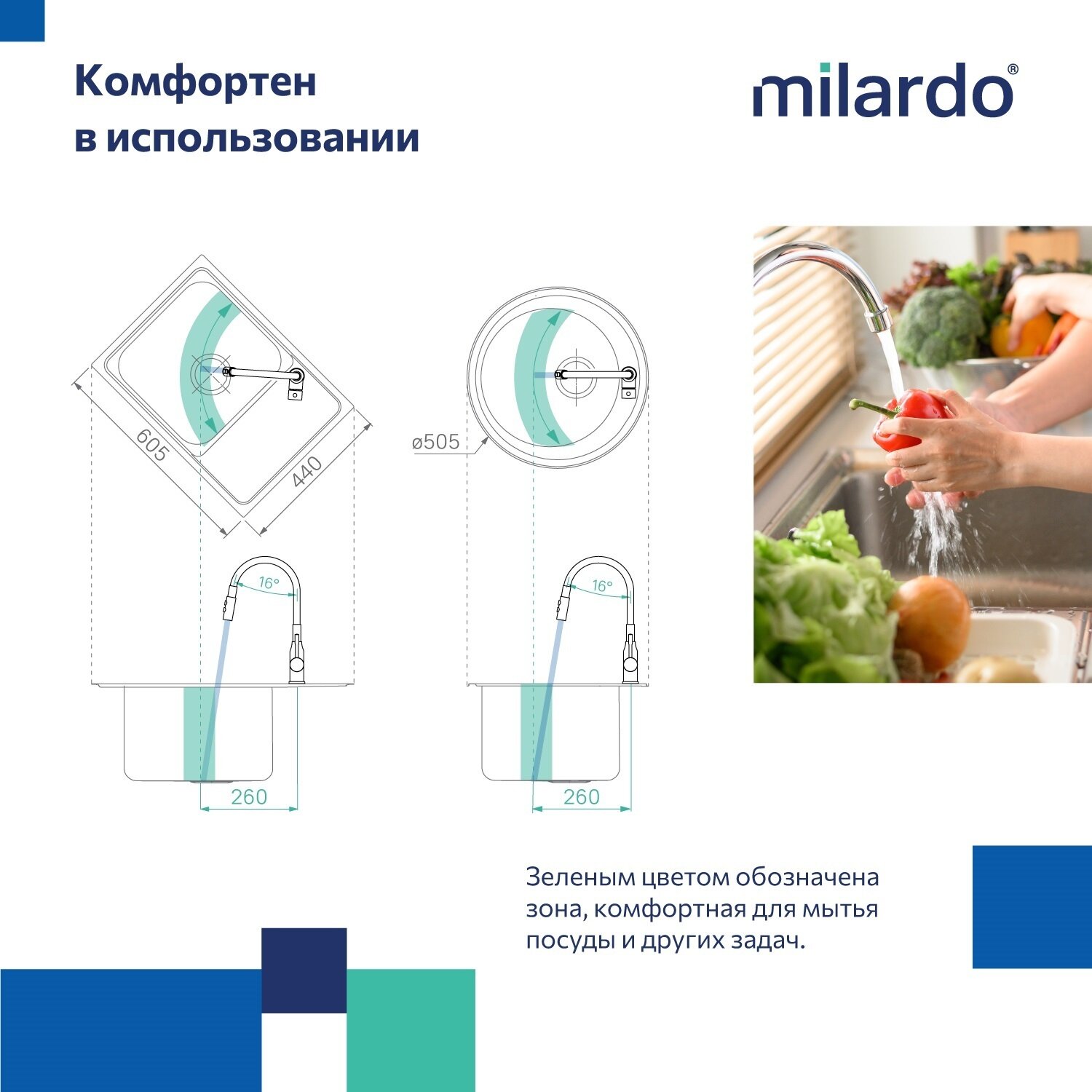Смеситель Milardo Meal для кухни черный матовый - фото №8