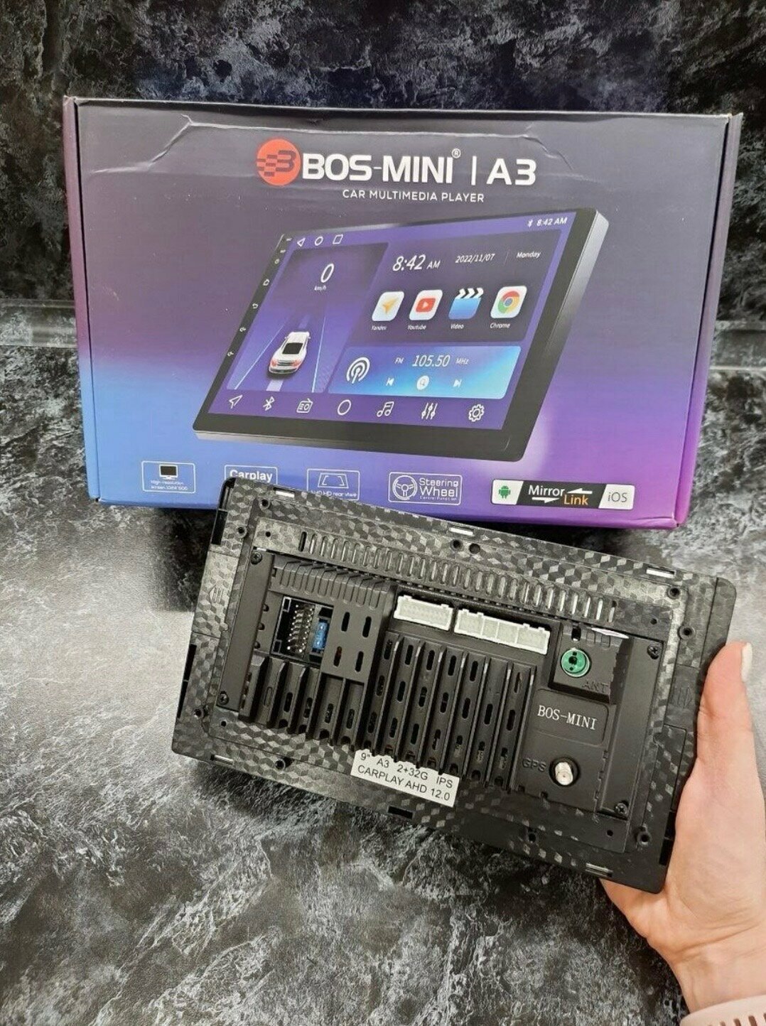 Автомагнитола BOS-MINI А3 на базе Андроид Мультимедиа система, чистый звук, глубокие басы — фото 1