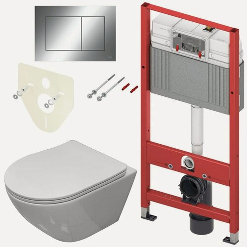 Изображение товара Инсталляция TECE TECEbase 2.0 9400412 + унитаз Bloomix Trend 1203 безободковый с сиденьем