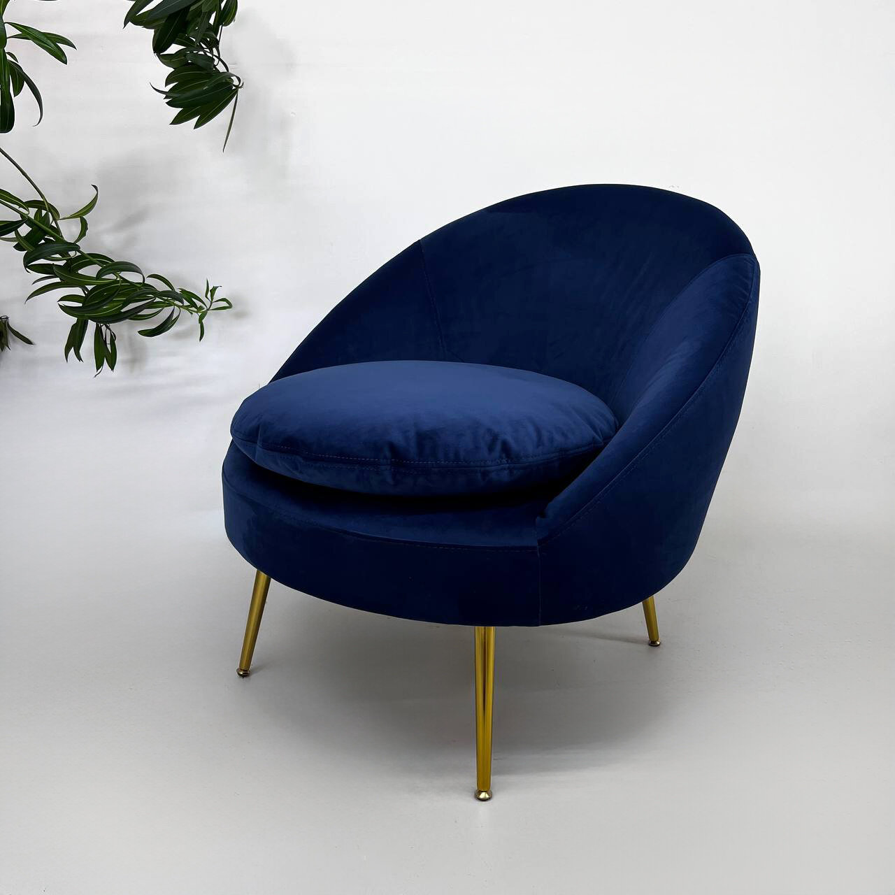 Кресло Bonfico Фрэнд, мягкое кресло синий велюр