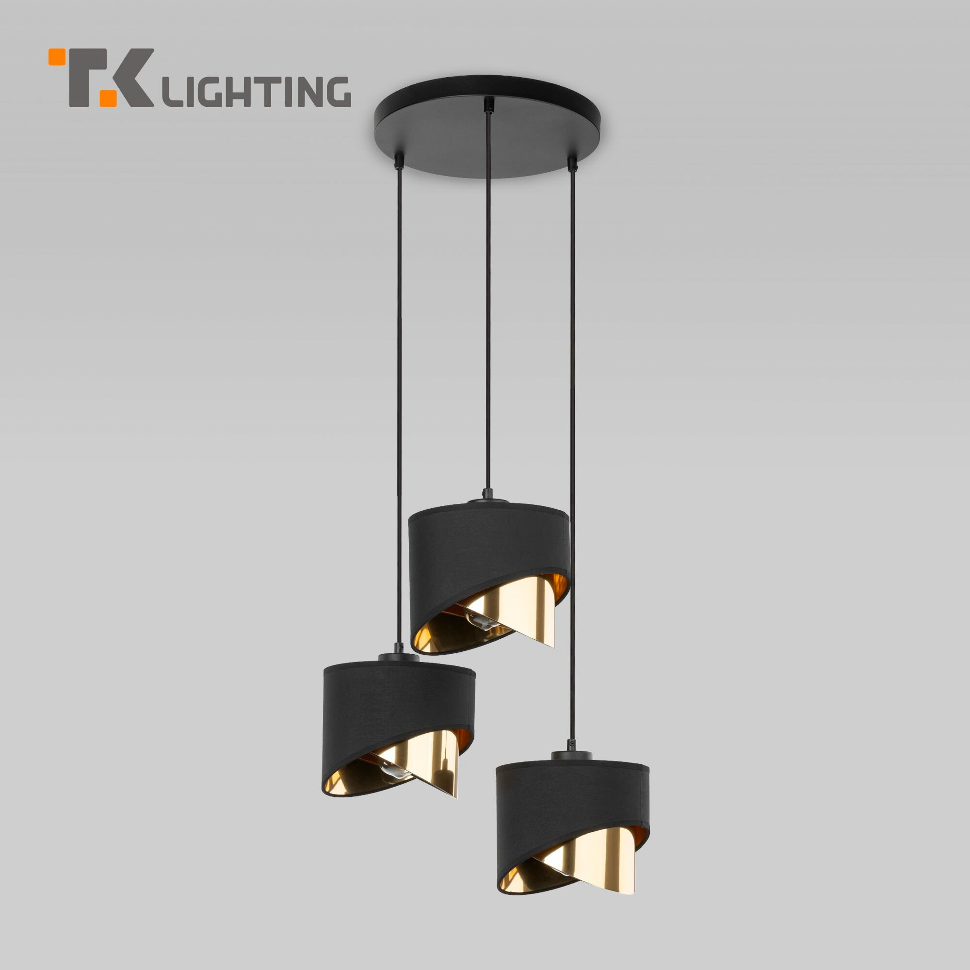 Подвесной светильник TK Lighting Grant Black 4876  E27  3 40 Вт  цвет черный золото