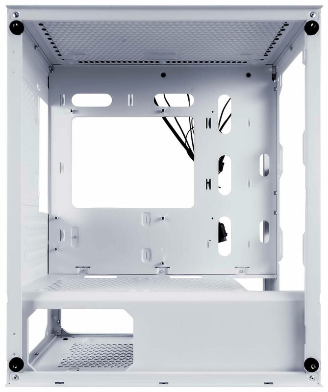 Корпус mATX 1STPLAYER белый, без БП, боковая и передняя панель из закаленного стекла, USB 3.0, 2*USB 2.0, audio - фото №20