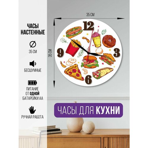 Часы настенные фастфуд часы интерьерные для кухни часы декоративные на кухню 1600₽