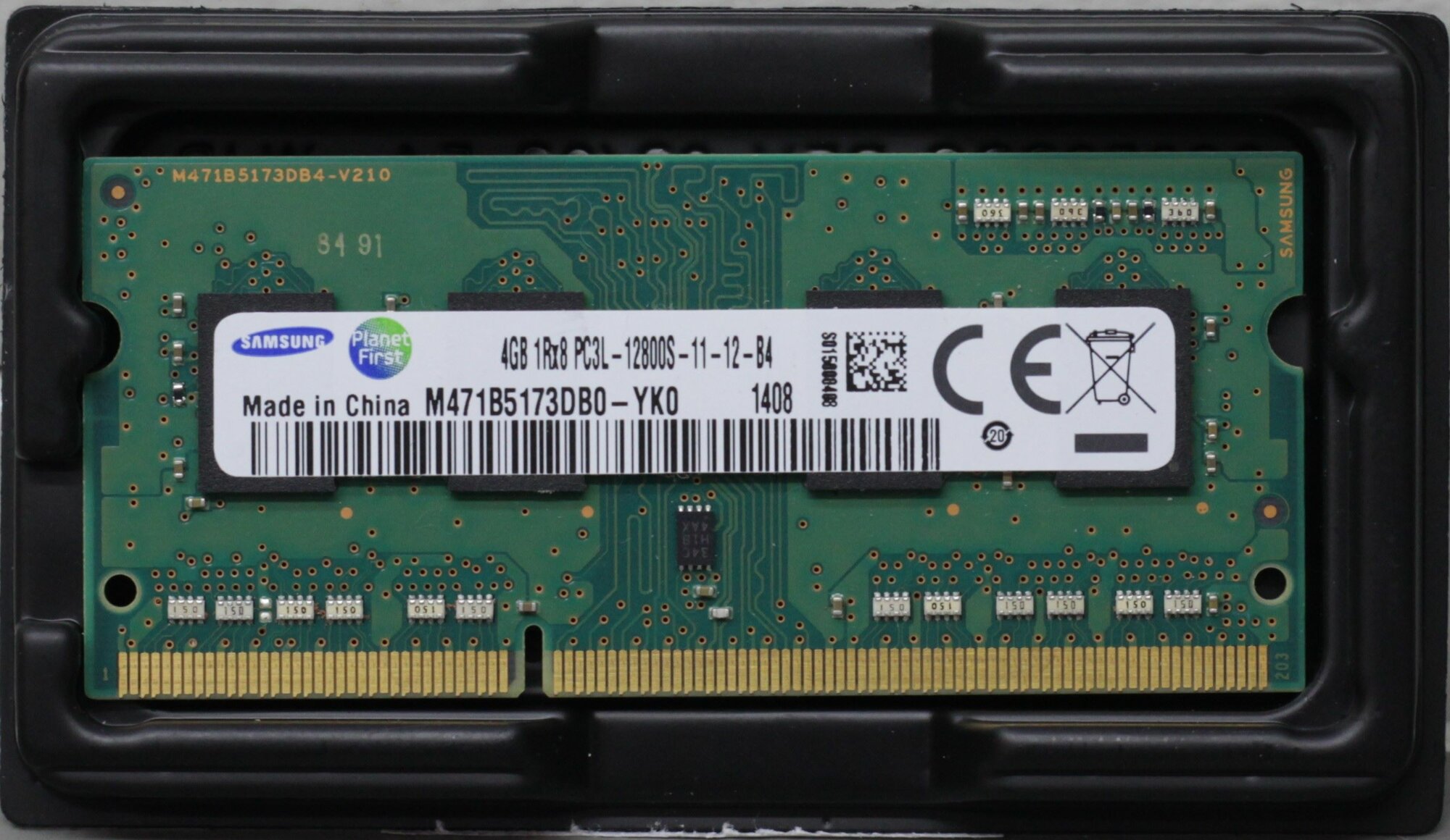 Оперативная память Samsung 4 ГБ DDR3L 1600 МГц SODIMM CL11 M471B5173DB0-YK0D0