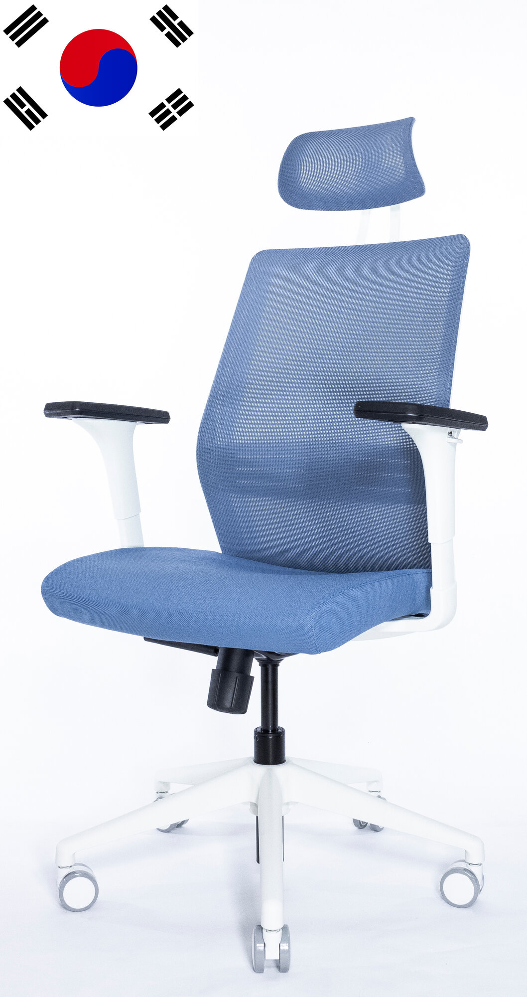 Кресло FALTO SOUL-AUTOMATIC SOL 01WAL/BL-BL 2D, Каркас белый, спинка синяя, сидение синие