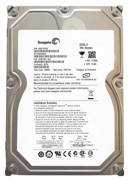 Жесткий диск Seagate ST3750330SV 750Gb SATAII 3,5" HDD