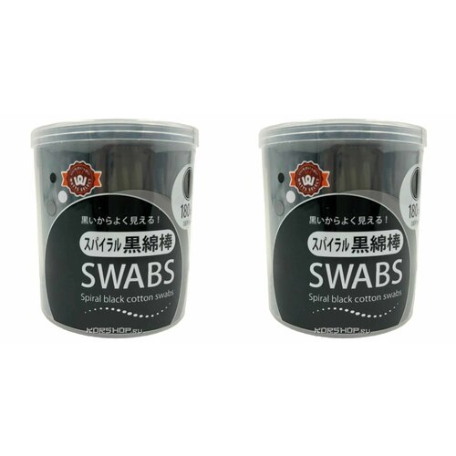 Watts Ватные палочки спиралевидные черные 180 штуп 2 уп 1024₽