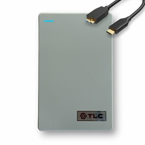 Внешний жесткий диск TLC Slim Portable 500 Гб HDD 2,5" накопитель USB Type-C, серый