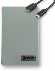 Внешний жесткий диск 3Q 500Gb, Портативный накопитель HDD 2.5 USB Type-C, Серый