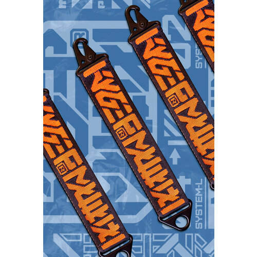 Брелок КИБЕРМАШИНА КИБЕРМАШИНА, плетеная фактура, черный, оранжевый