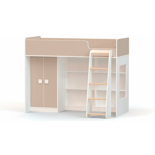 Кровать-чердак с прямым шкафом Ridgimmi 12 белаякапучино 26382₽
